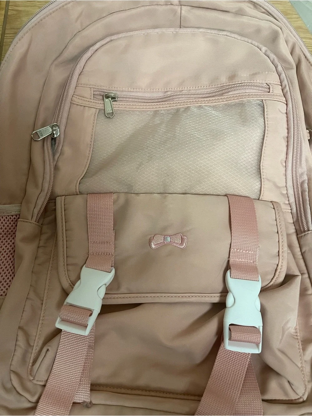 Kids Pink Bow Accent Backpack